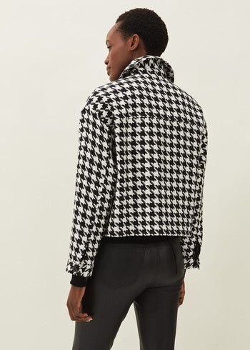 Phase Eight Brienna Dogtooth Jackets Black/White Canada | PFTOJX-127